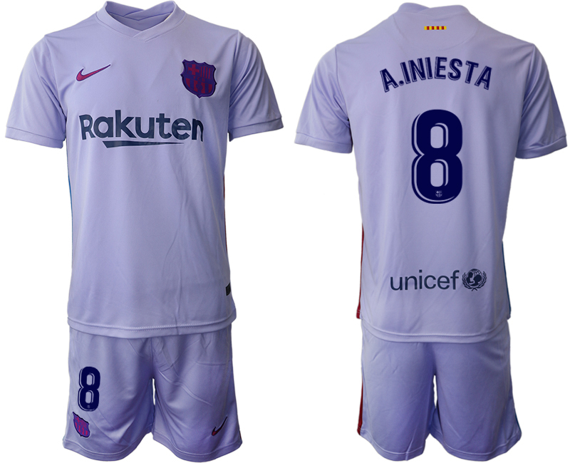 Men 2021-2022 Club Barcelona away purple #8 Soccer Jersey